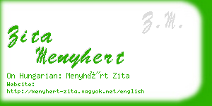 zita menyhert business card